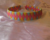 Aqua, Yellow, and Hot Pink Woven Ribbon Headband