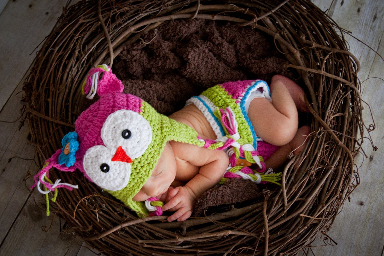 Beautiful OWL hat and diaper cover