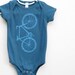 Baby Bike Onesie, bicycle bodysuit, Cute Baby Clothes, Blue Onesie, Etsykids team
