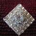 White clear rhinestone pin brooch