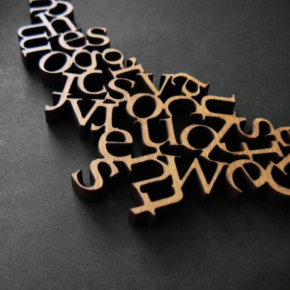 Modern Wooden Alphabet Necklace
