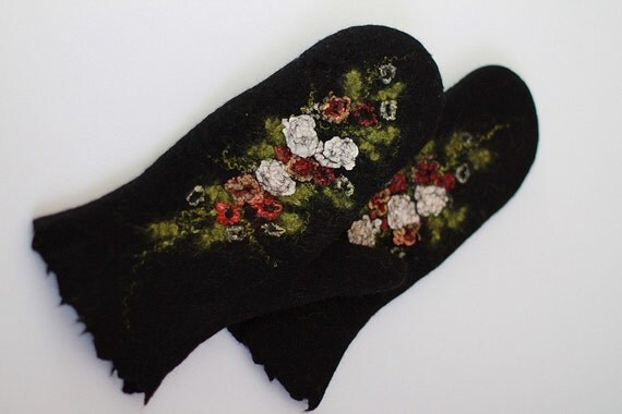 Felted mittens --- Handmade to Order