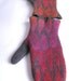 Felted wool mittens gray red pink orange--- Handmade to Order