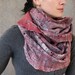 Felted wool infinity scarf cobweb wrap cowl circle neck warmer gray shawl raspberry - ready to ship