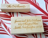 Custom Calligraphy Return Address and Stationery Stamp Set - Durham Lettering Style