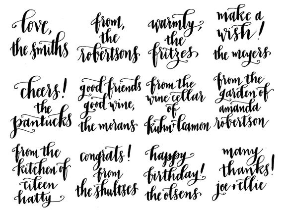 Custom Calligraphy Gift Tag Stamp (Small)