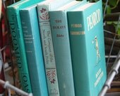 vintage books - aqua stack