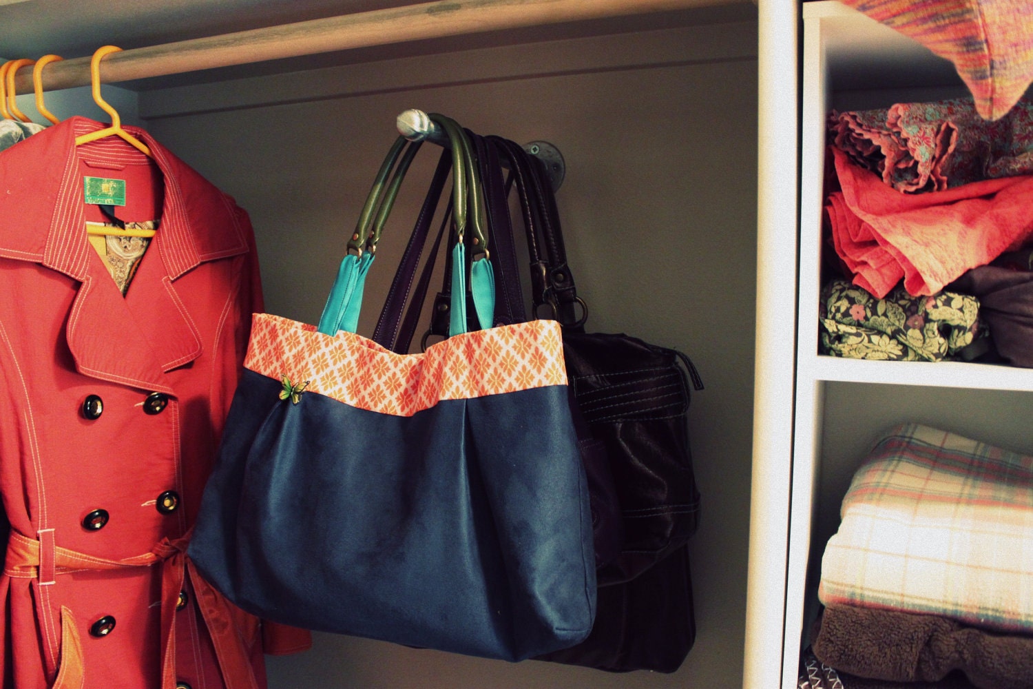 industrial chic purse rack / wall valet