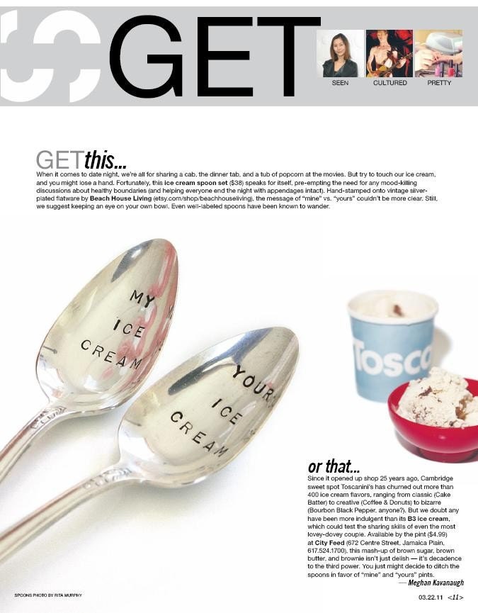 Vintage my ice cream your ice cream silver plated spoon set  recycled  flatware  beachhouseliving  on etsy