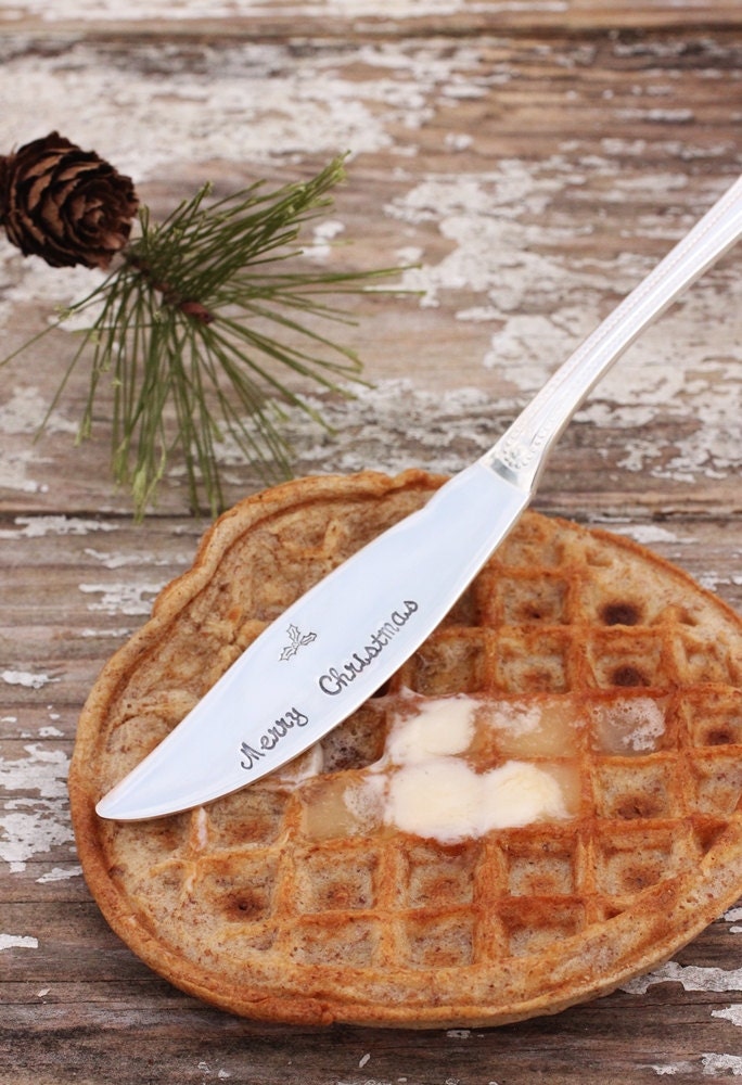 Butter Spreader Merry Christmas Hand Stamped. Gifts under 25