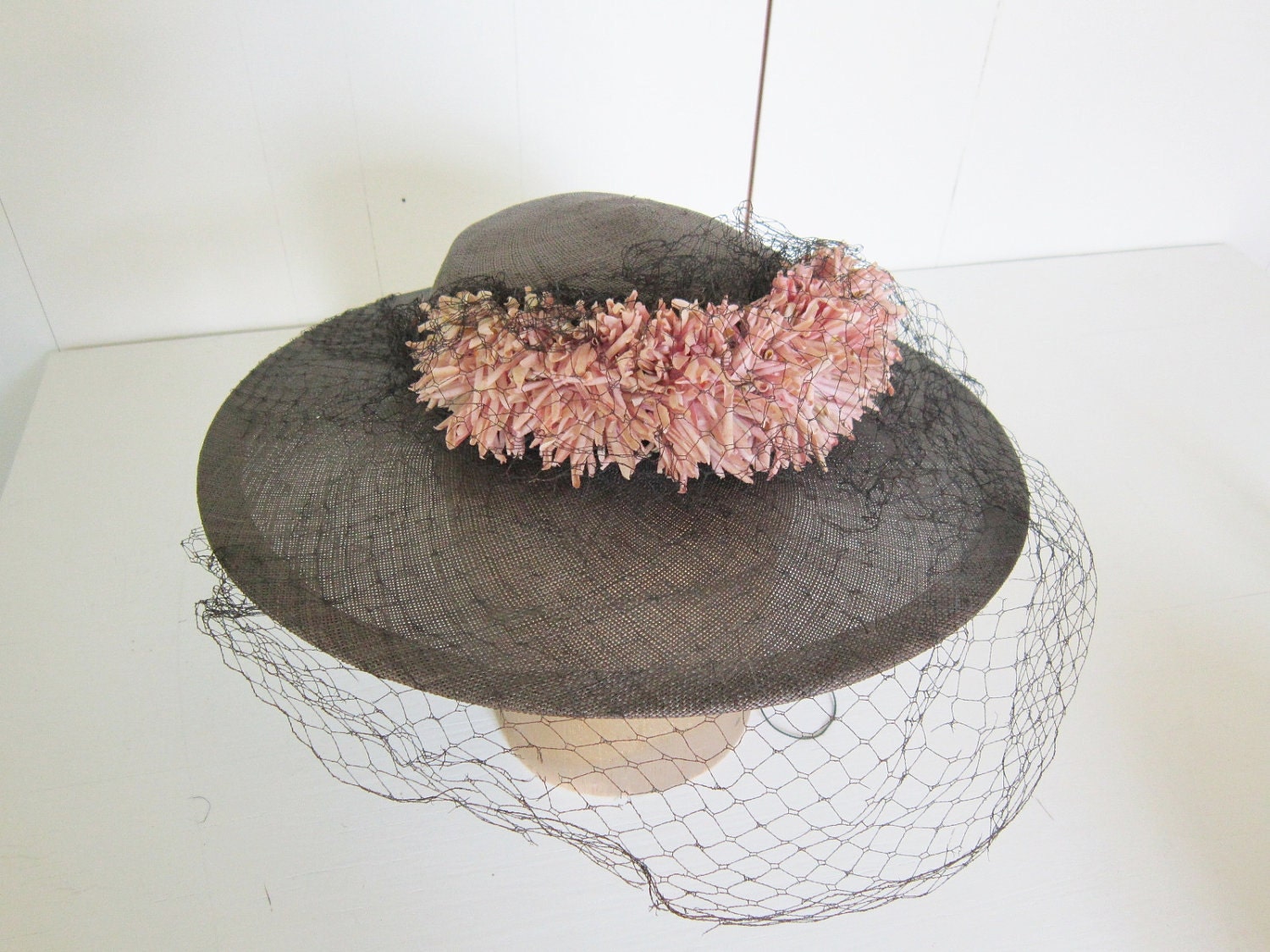 vintage millinery cloche hat netting