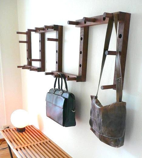 Thru-Block Wooden Coat Rack - 9 piece set