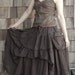 Take Me to Your Heart...Steampunk Short Front/ Long back Tiered Dark Chocolate Brown Skirt With 2 Roomy Pockets