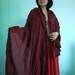 Wrap Me Up...Hand-Dyed Dark Red Cotton Shawl/Scarf With Black Cotton Ball