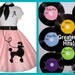 Girls Size S 4-5-6 Custom Made Patty Poodle Skirt and Scarf Set Your choice of Color
