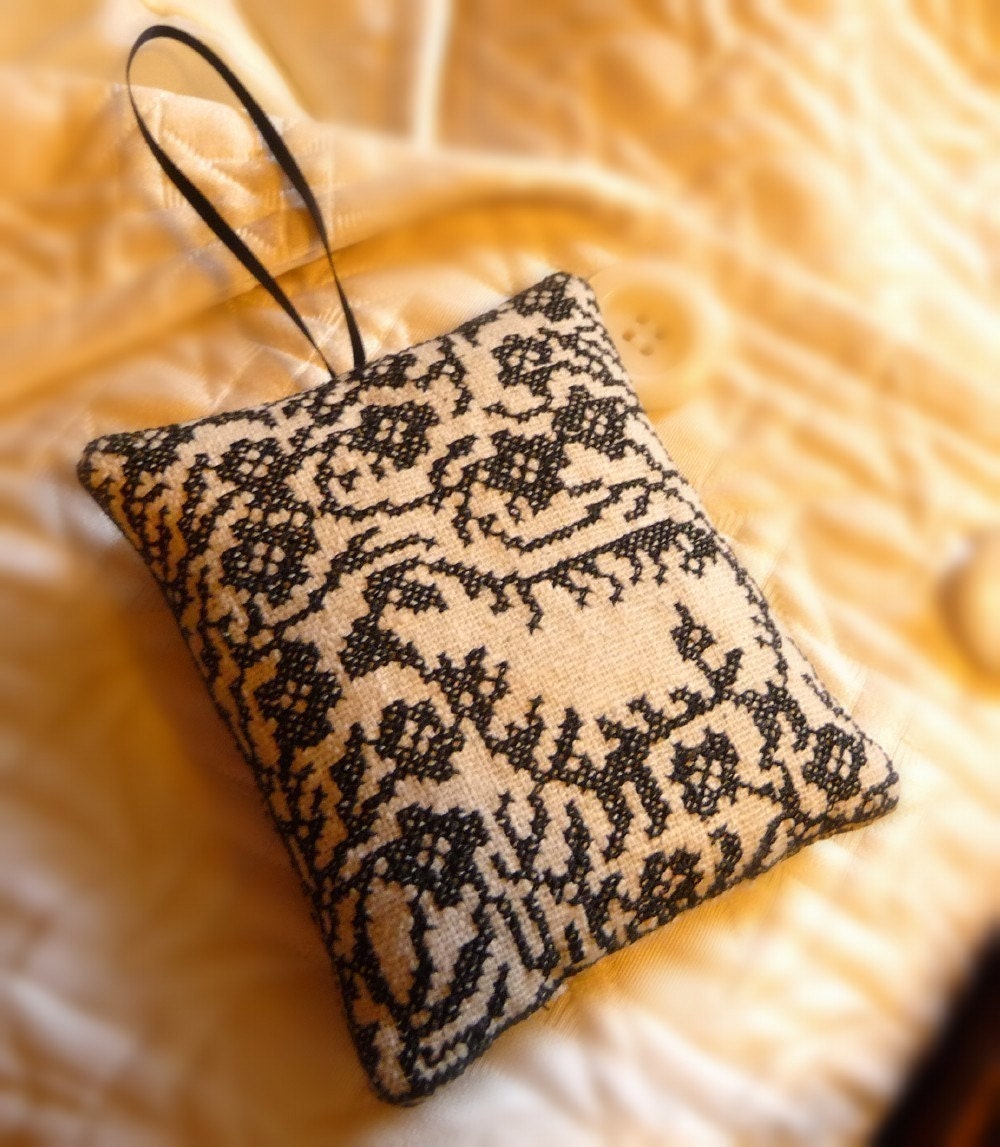 Lavender Scented Sachet with Blackwork Sheep