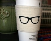 Cat eye glasses cup cozy