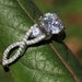 Diamond Engagement Ring - 1.15 carat Round - Pave - Antique Style - 14K white gold - Weddings- Luxury- Brides