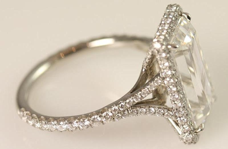 GIA certified - 5 carat - Emerald Cut Diamond engagement ring - solid Platinum- Luxury - engagement - bride - weddings