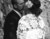 SUPER SALE Bridal Shawls Ivory Daisy Triangle Shawl