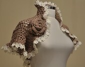 Bolero Shrug Bridal Shrug Crochet Shrug Handmade Caramel Organic Cotton Shrug with Lace - New Item