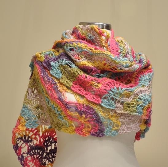 SUPER SALE Rainbow Mohair Warm Shawl