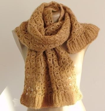 SUPER SALE Shawl Handmade Caramel Petite Mohair Shawl