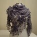 SUPER SALE Shawl Handmade Gray Flower Mohair Triangle Shawl