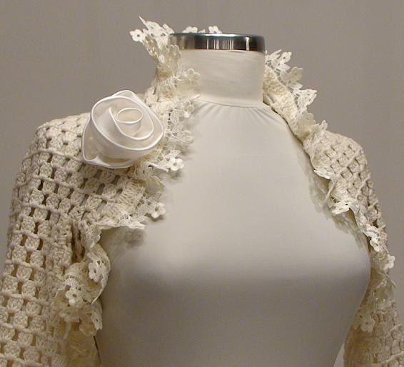 Bridal Shrug Handmade Bridal Organic Cotton Salsa Shrug... Holiday Gift for her