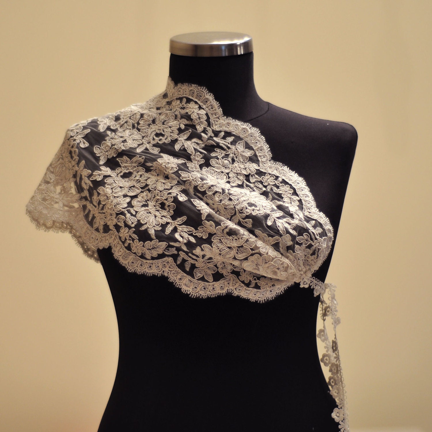 French Lace Ivory Bridal Butterfly Shrug