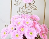 Basket of Pink Daises Wall Decor Centerpriece // Silk Floral Arrangement // Wall Decor // Pink Decoration