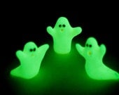 Glow-In-The-Dark Miniature Ghost Figures Clay Handmade Sculptures