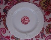 Glass Days 1972 Indiana Glass Milk Glass Harvest Grapes Plate White and Red