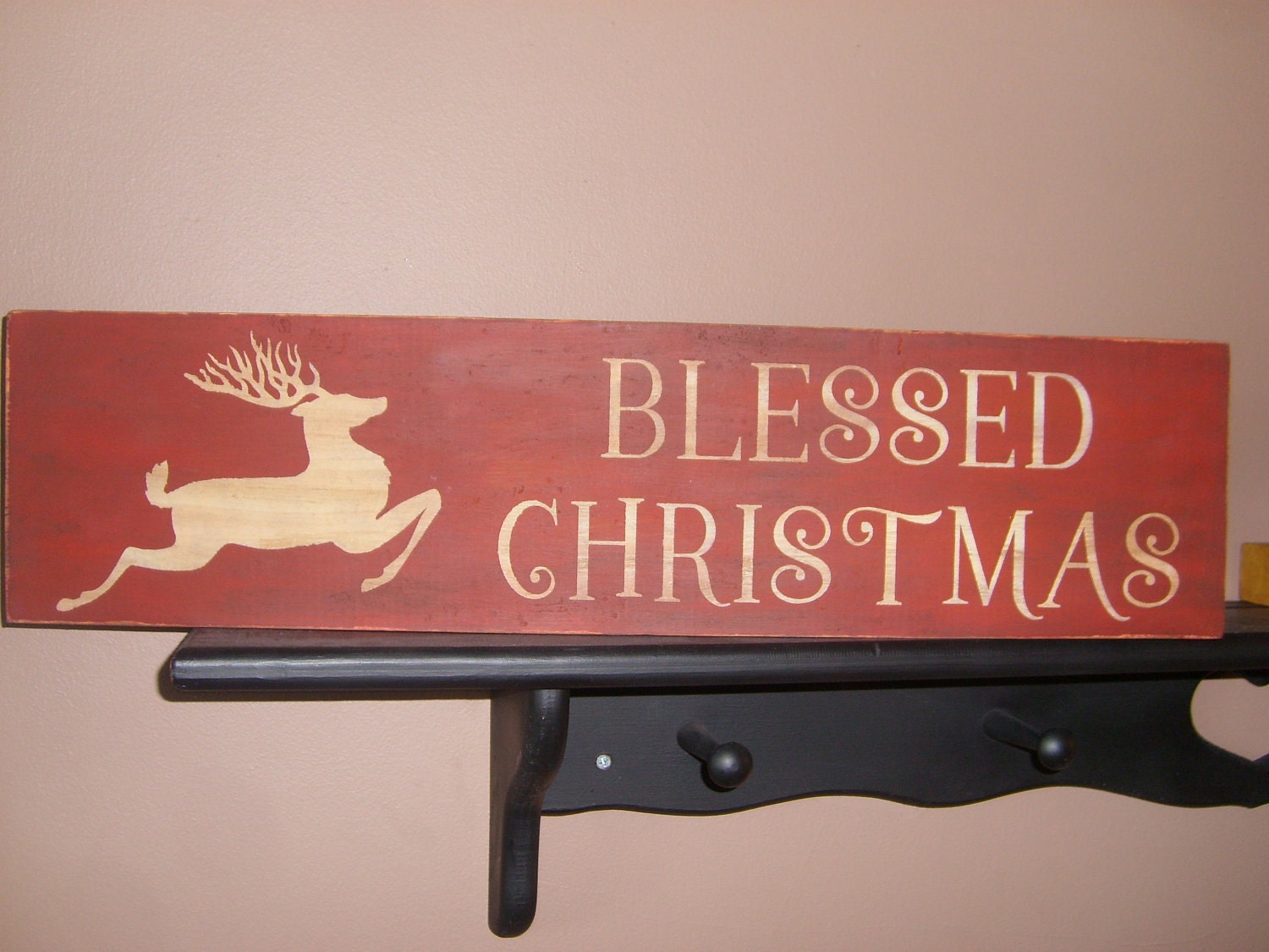 HoLiDaY PriMiTiVe ChRiStMaS WooD SiGn, HOME DeCor or OrNaMeNt,