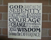 WaLL SiGn, SERENITY PrAyEr, TyPoGrApHy, SuBwAy ArT, HaNd PaiNtEd PrImiTiVe WooD SiGn, HoMe DeCor, Spring, HoUsEwArEs