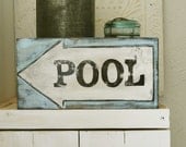 Vintage style POOL sign