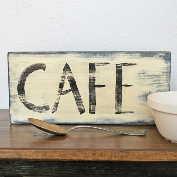 Cafe vintage-style wall sign