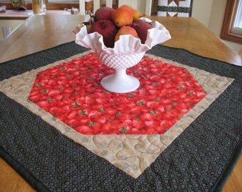 Quilted Strawberry Table Topper