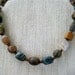 Ocean Jasper Nugget Necklace with African Brass and Vintage Wood Earthy Rustic Semi Precious Stone Artisan Jewelry