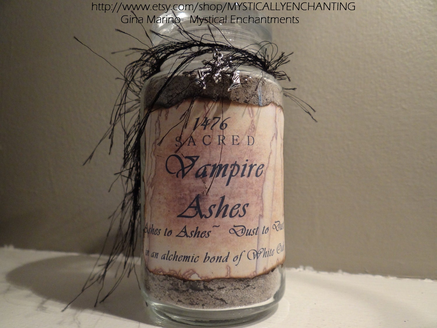Vampire Ashes Glass Apothecary Jar