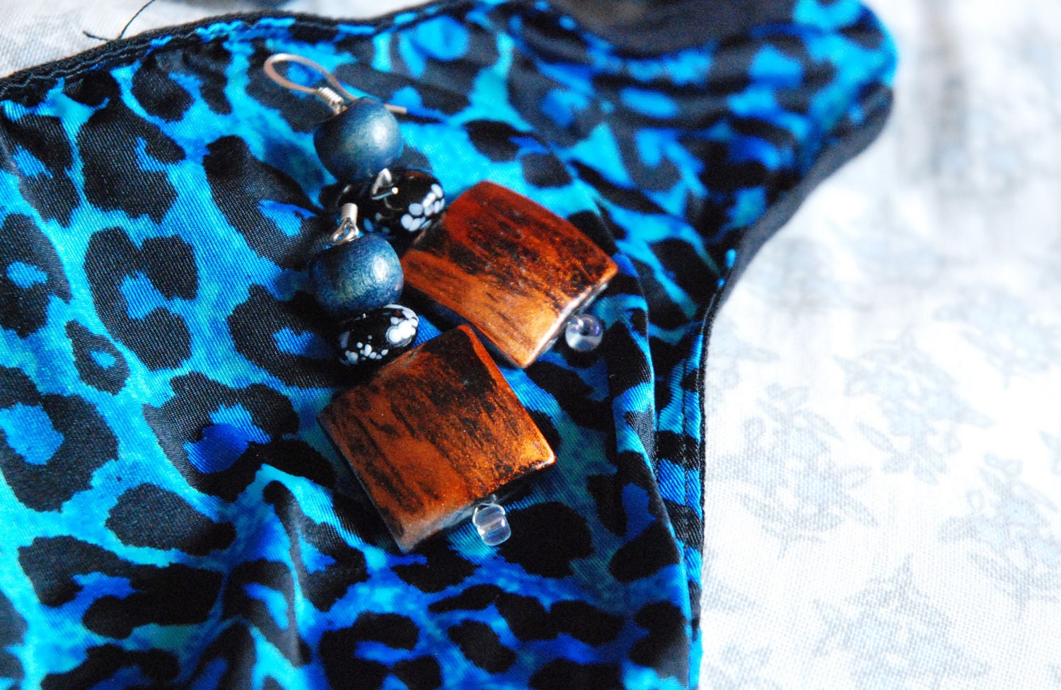 Big Orange Wooden Earrings
