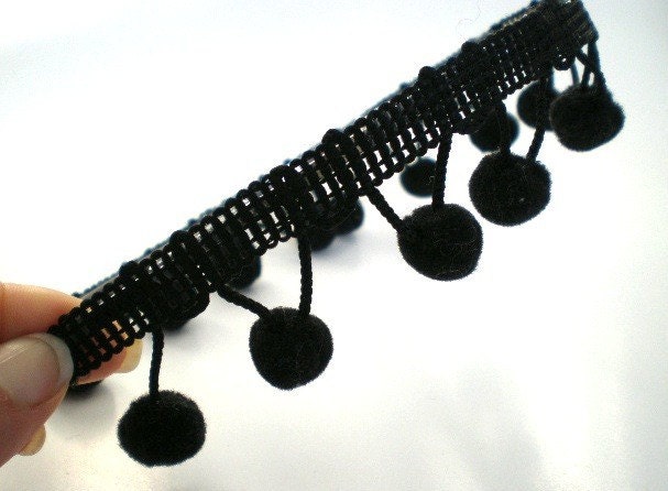 Black Velvet Dingle Ball Headband