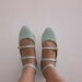 Chloe leather triple strap flats