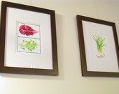 Two Vegetable Portraits, 2 giclee prints, 8 1/2 in x 11 in