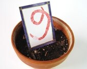 Earthworm Portrait in Purple, original ACEO watercolor