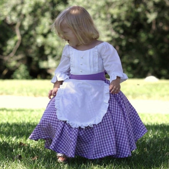 19th Century Inspired Costume Dress - Colonial, Prairie, Pioneer, Tea Party, Halloween