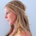 The Natalie II - Silver Rhinestone and Gold Beaded Tie Headband or Halo