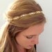 The Natalie II - Silver Rhinestone and Gold Beaded Tie Headband or Halo