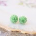 Tiny Mint Green Dahlia Earrings