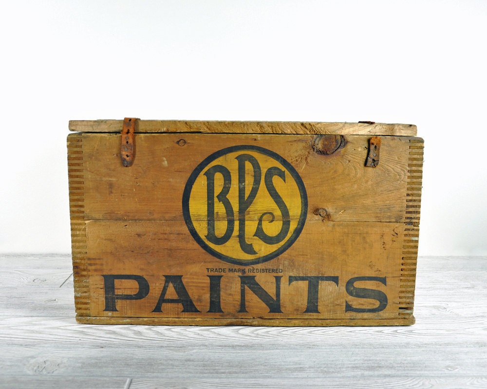 RESERVED - Vintage Industrial Lidded Wood Crate / Industrial Storage